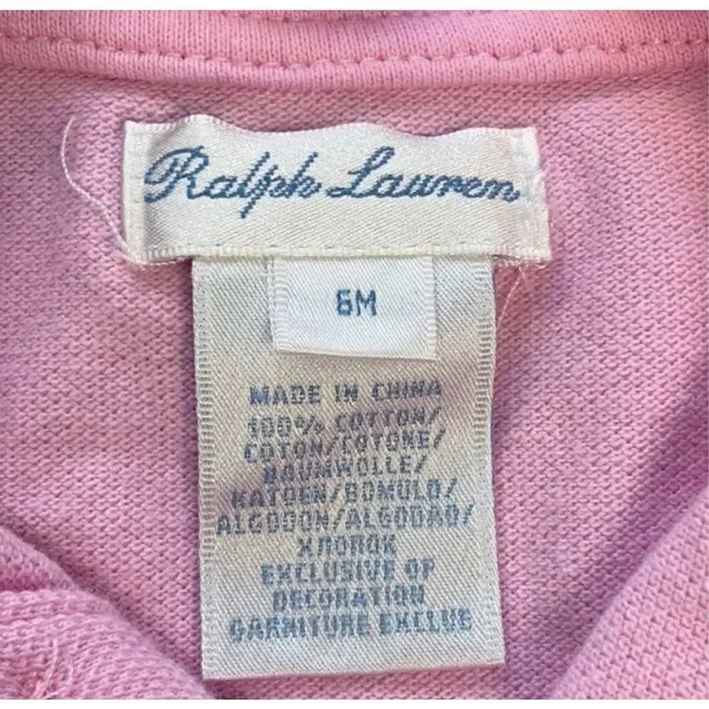 Ralph Lauren Pink Polo Dress & Bloomers Size 6 Months